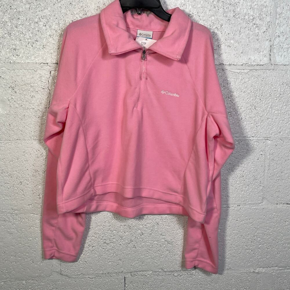 Columbia Women's Glacial Cropped II Fleece 1/2-Zip Top pink Med